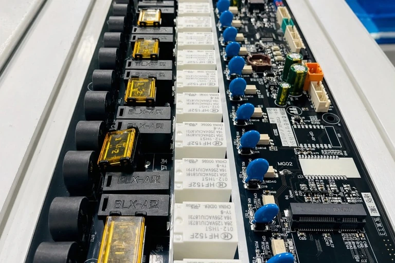 Through-hole PCB assembly